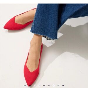 Red Pointed Toe Flats